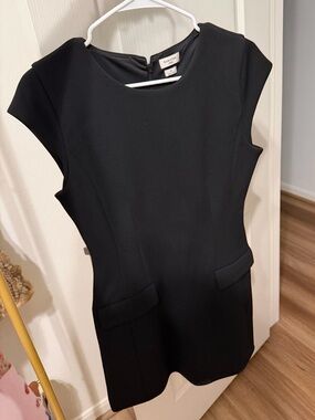 Zara Black Cap-Sleeve Mini Dress